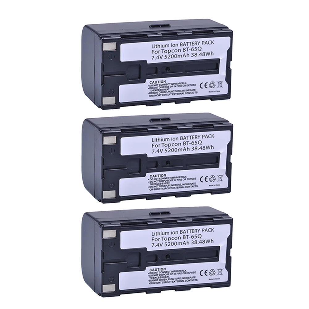 Batmax 3pcs 5200mAh BT 65Q BT 65Q Replacement Battery for Topcon GTS