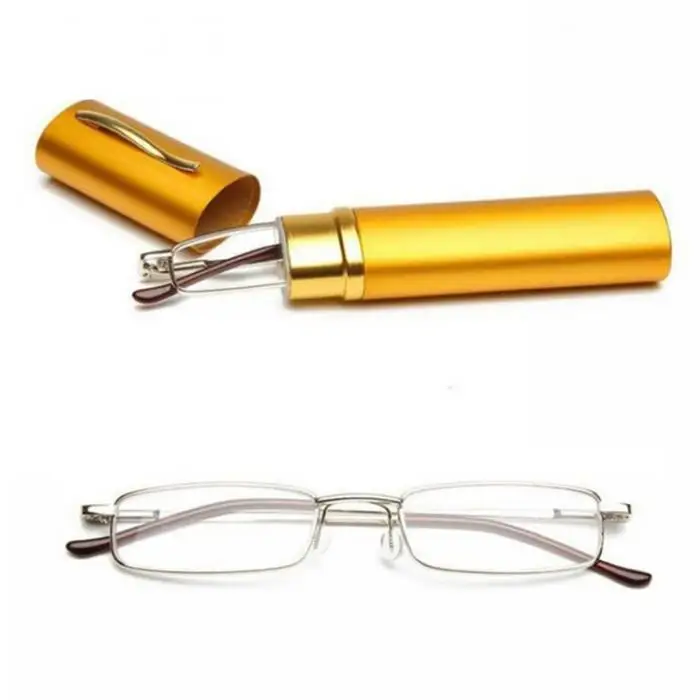 1 шт. очки для чтения металлический каркас смолы с трубкой чехол Мини Портативный для женщин мужчин HG99