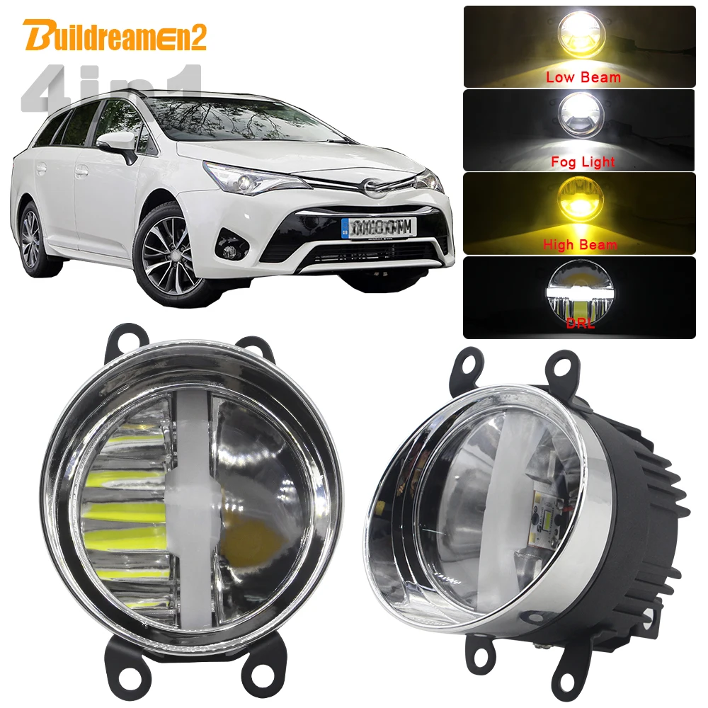 

4in1 Car H11 LED Bulb Kit 5000LM Fog Light Headlight High Low Beam DRL No Error 12V For Toyota Avensis 2015 2016 2017 2018