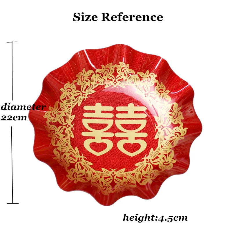 Свадебные принадлежности высокого качества Акрил Кружева фрукты тарелка Joyful Золотая тематика "Счастье для двоих" Свадебный леденец благоприятное предложение чайный поднос
