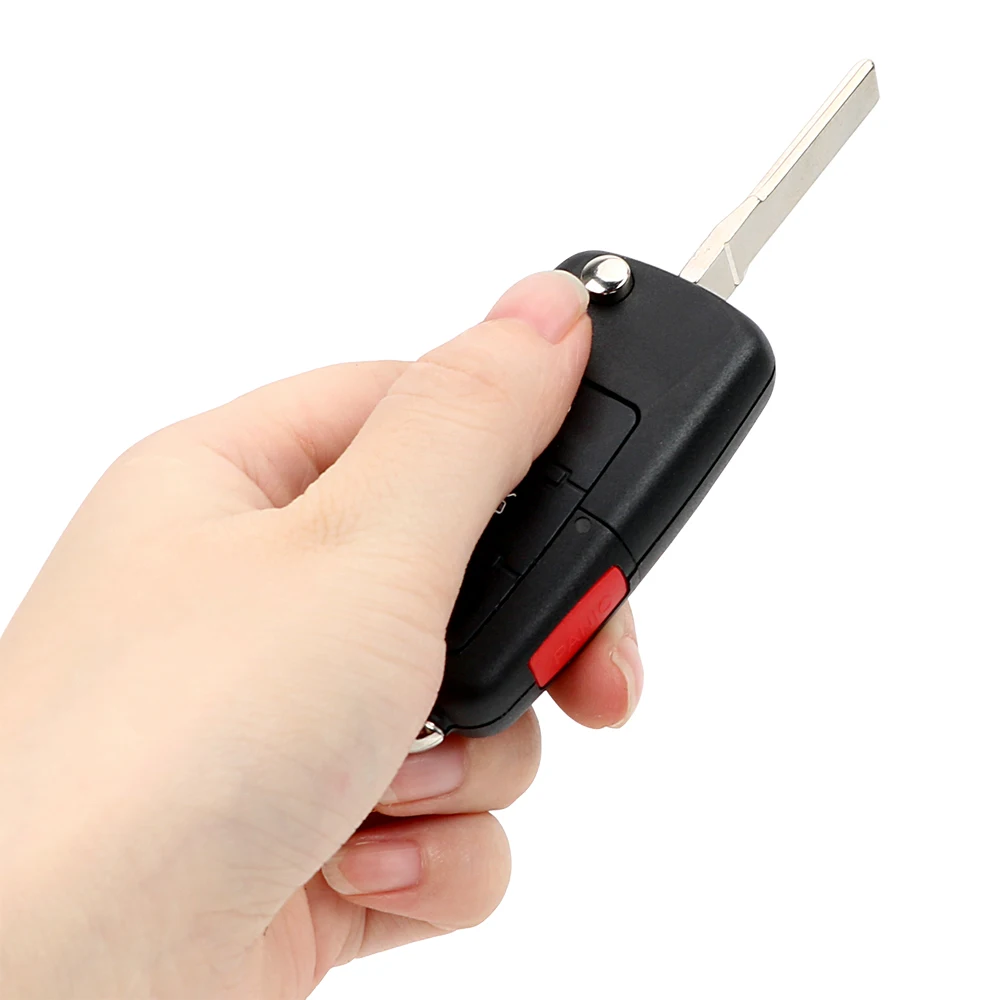 LEEPEE автомобильный стиль флип складной чехол для ключей FOB 4 кнопки(3+ 1 Panic) Пульт дистанционного управления для Volkswagen VW Touareg Switchblade Автомобильный ключ оболочки