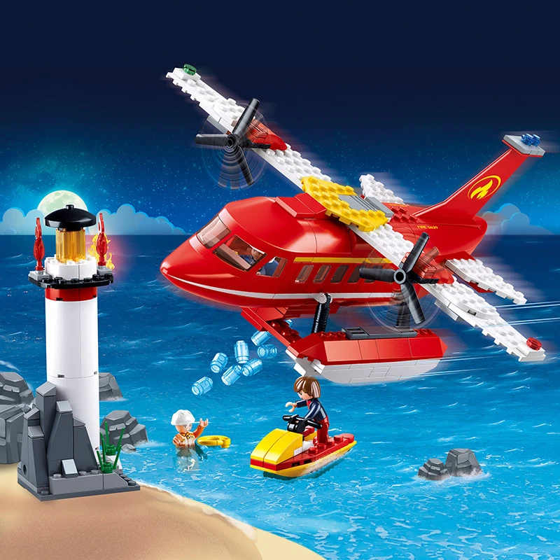 348 шт. детские строительные блоки игрушки совместимые с Legoingly city водный пожарный