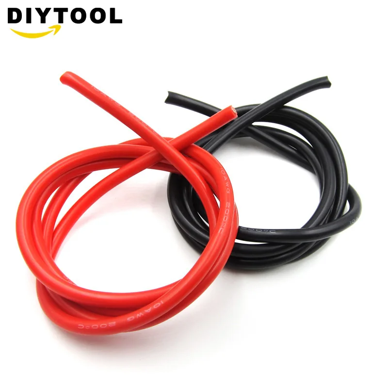 Cable eléctrico AWG de calibre 10/12/14/16, 1 metro, extensión de PVC aislado cobre estañado, tira LED, Cable rojo y negro - AliExpress