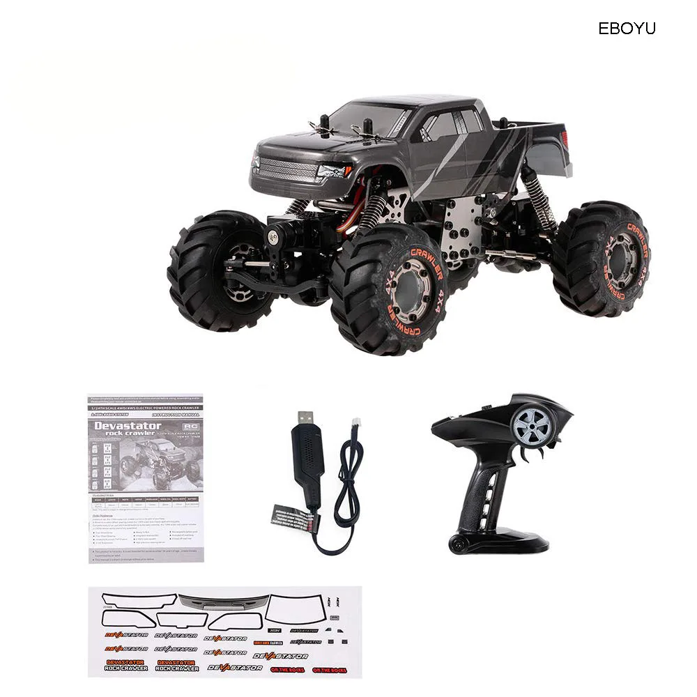 EBOYU 2098B 1:24 2,4 GHz 4WD 4WS Devastator Rock RC Crawler RTR с двойным сервоприводом внедорожный Радиоуправляемый автомобиль RTR-случайный цвет