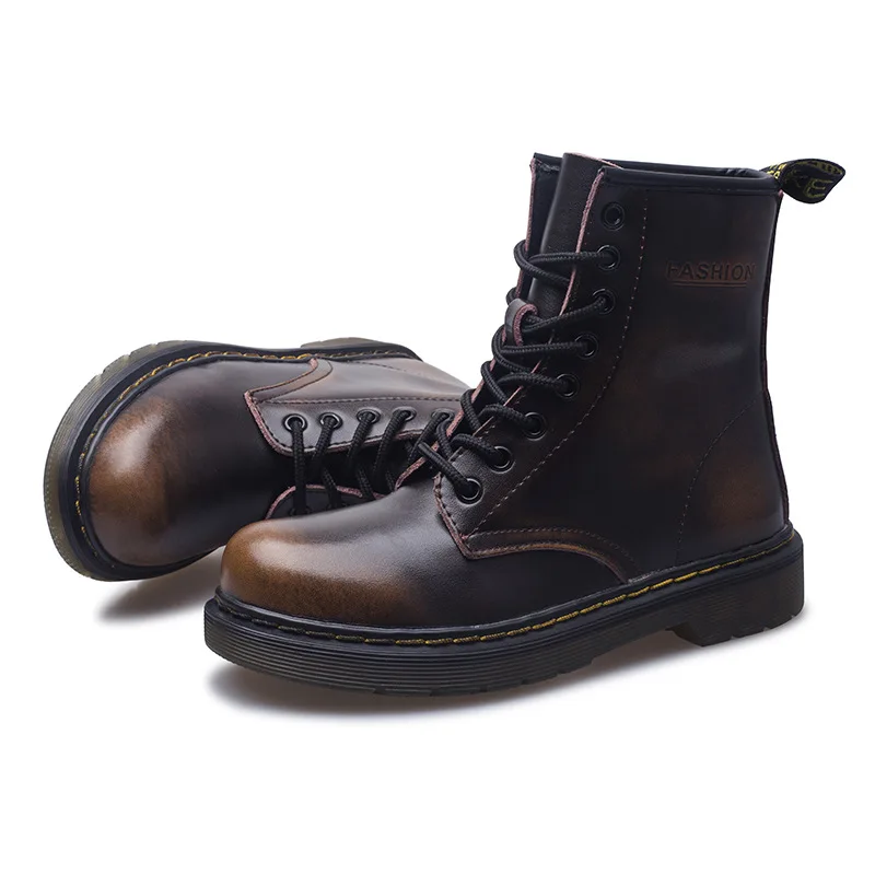 

Boots Women Leather Martins Boots Genuine Leather Womens Shoes Winter Fashion Platform Shoeslaces Flat Ankle Boots for Women