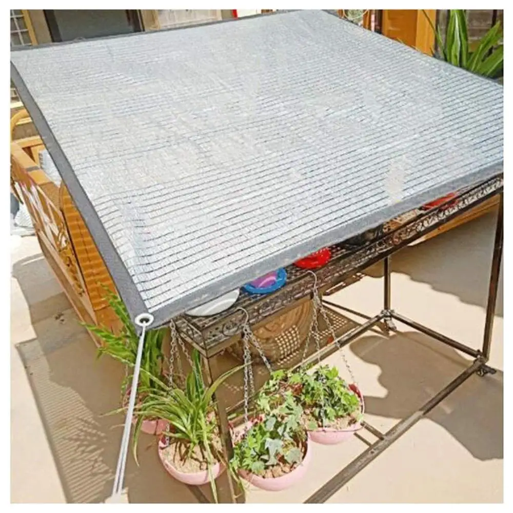 75% tela reflectante de sombra de aluminio resistente a los rayos UV sombra de red con Grommets sombra de malla de bloque solar para invernadero jardín pat
