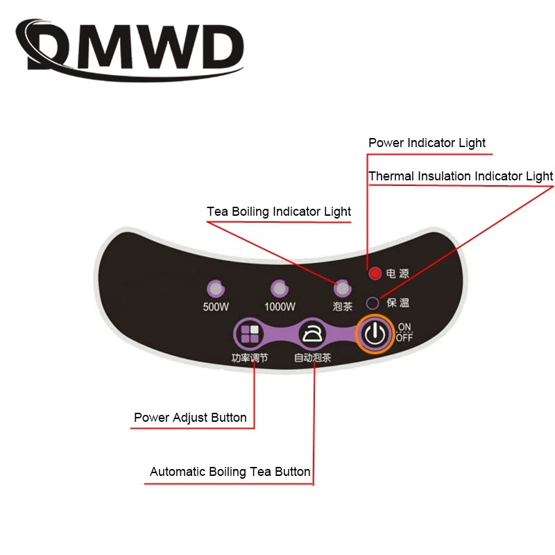 DMWD Household Mini Electric Induction Cooker Milk Water Coffee Heating Stove Teapot Noodle Boiler Travel Heater Cook Hot Plate