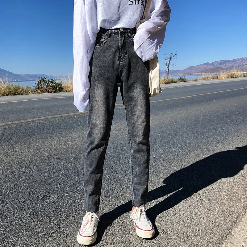 

Loyalget Streetwear Hole Women Jeans Destroyed Ripped Denim Harem Pants Washed Women Jeans Tassel Summer Loose Jeans For Women