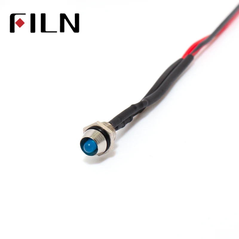 FILN светодиодная Пилотная лампа с проводными эффектами 5 в 12 В 24 Led 8 мм сигнальный