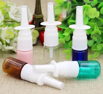 

10pcs/lot 5ml colorful PET Empty Fine Nasal Spray Mist Plastic Bottle, Cosmetic Nose Spray Bottle