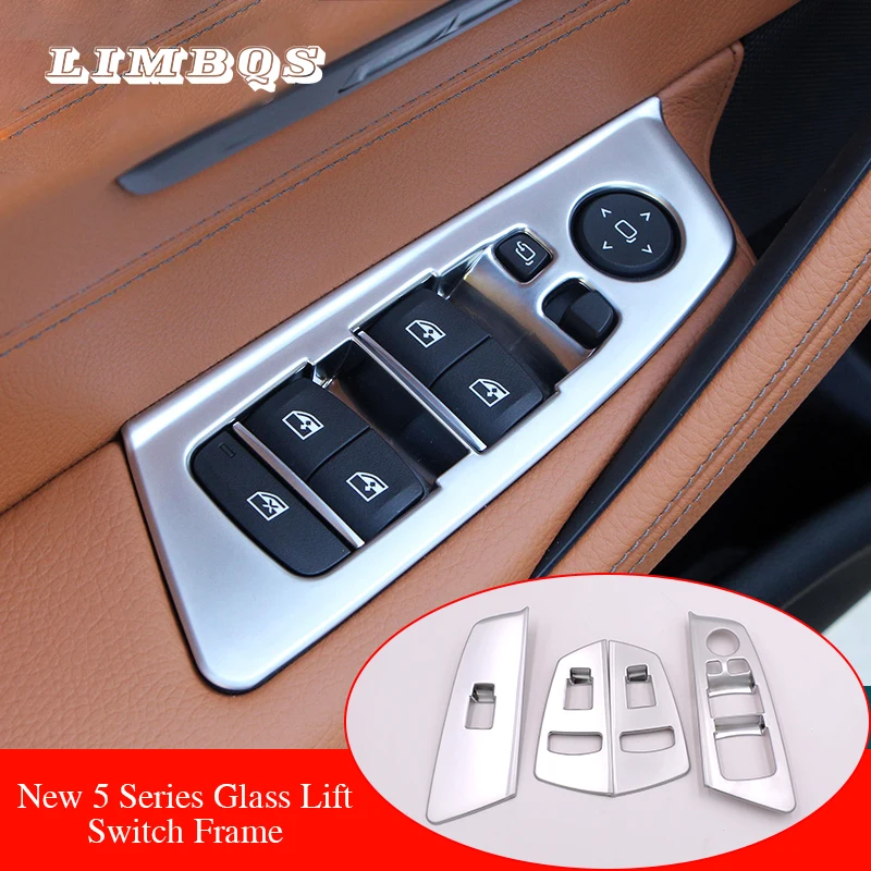 

Armrest Window Lift Button Switch Decoration ABS Chrome Cover Trim For BMW LHD 5 Series G30 2017-2018 interior Car-Styling