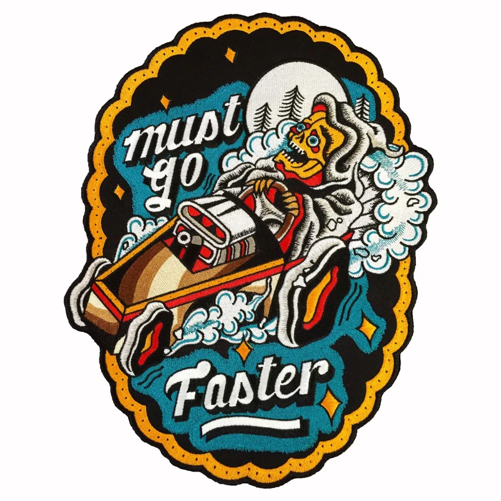 

Live to ride faster clown embroidery patch iron on biker punk applique motorcycle patches for jacket clothing