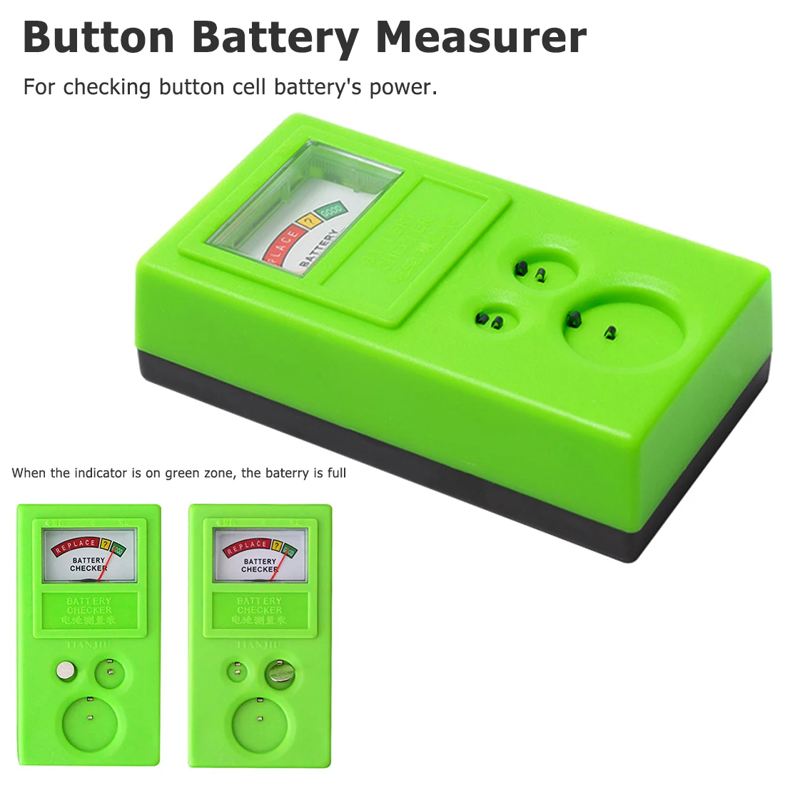 

1.55V /3V Plastic Button Watch Repair Coin Cell Battery Power Checker Test Tester Tool