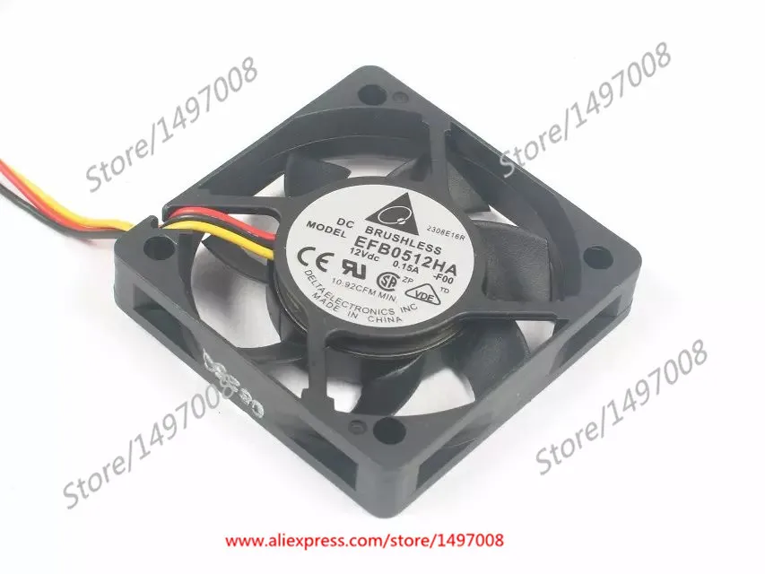 Охлаждающий вентилятор для сервера Delta Electronics EFB0512HA F00 DC 12 В 0 15 а 50x50x10 мм|square fan|server