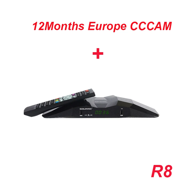 Новое поступление SOLOVOX R8 цифровой спутниковый ресивер Поддержка Youpron YouTube USB wifi Xtream CCCAM/NEWCAM H.265 - Цвет: Box with 12m Cccam