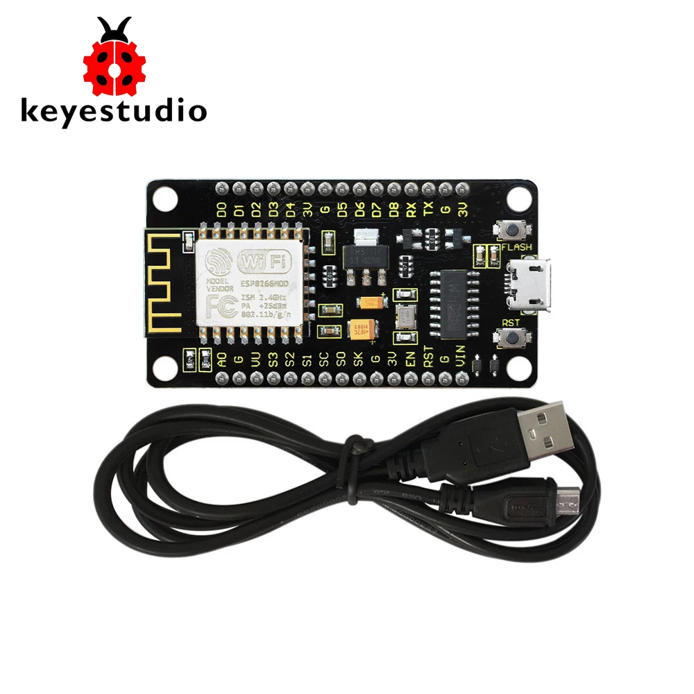 Новинка! Модуль Keyeastudio NodeMcu Lua ESP8266 Wi Fi модуль + USB кабель 1 м макетная плата