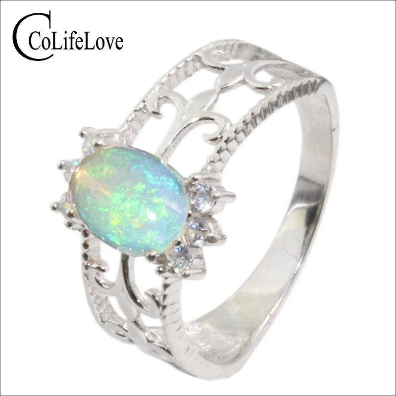 Aliexpress.com : Buy Vintage opal silver ring 6 mm * 8 mm natural opal