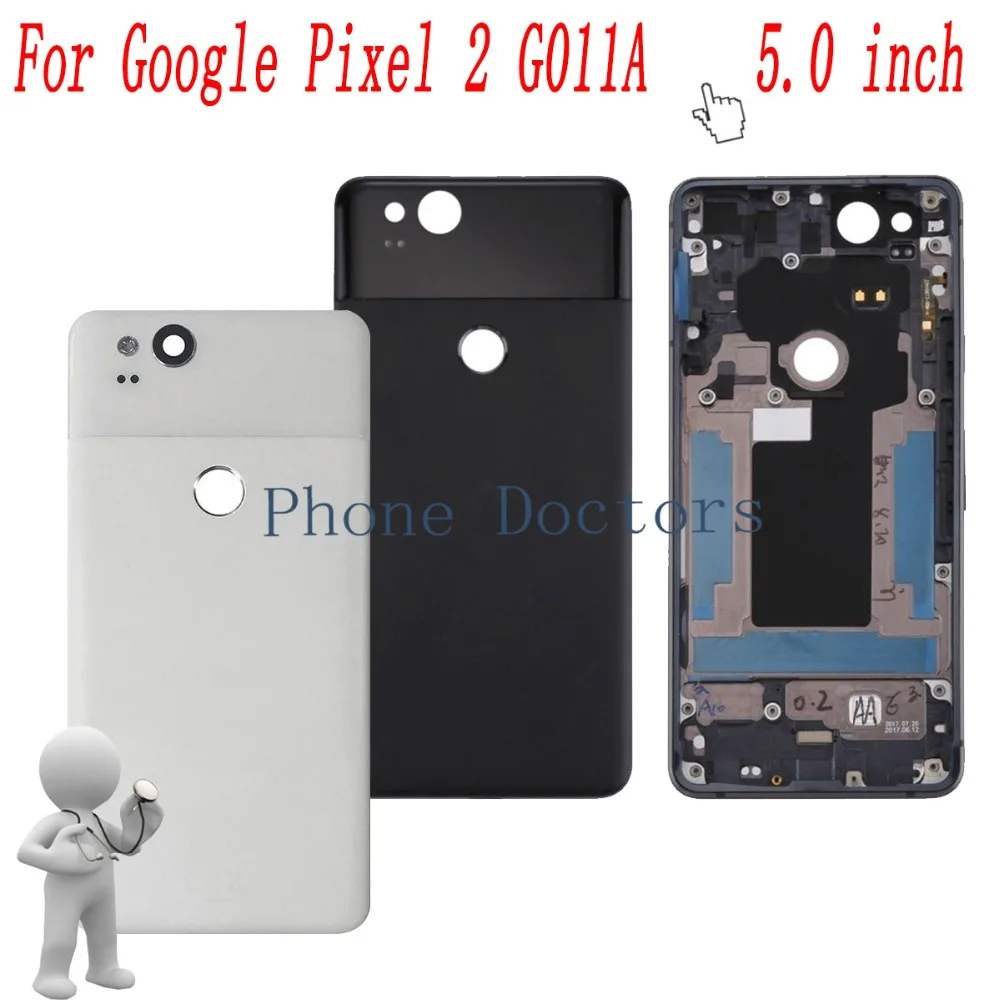 

Battery Door Back Cover Rear Housing Case For Google Pixel 2 G011A ; Black / White ;New ;100% Tested