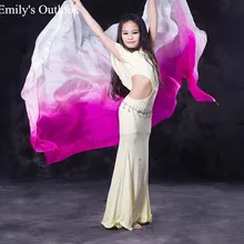 Шелк градиент цвета вуали для танцев шарфы Дети танец живота пледы шарф шаль 200*90 см разные цвета