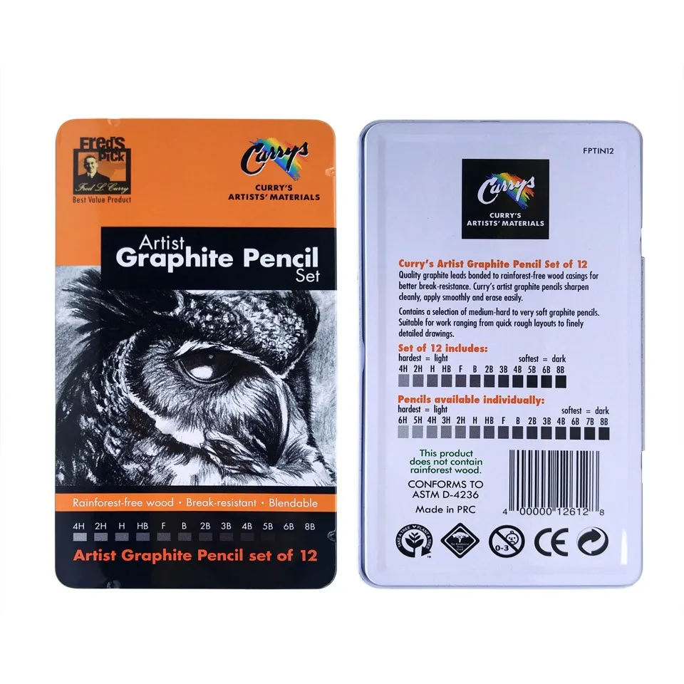 Artist sketch pencils Charcoals Professional 12-1