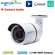 Hot 1.3MP Audio input 960P IP Camera Onvif Outdoor Security Waterproof Night Vision CCTV security IP camera surveillance system