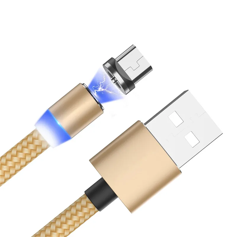 Moskado Магнитный кабель передачи Micro USB C адаптер быстрой зарядки type-C магнитное зарядное устройство type C линия передачи данных для iPhone samsung - Цвет: Золотой