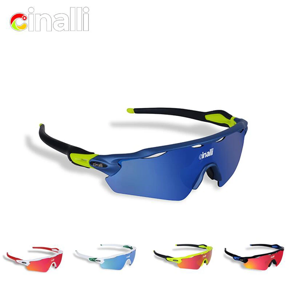 

OK Naga sire CINALLI C-078 Sunglasses Cycling Racing Outdoor Sport Googles Protective TR90 Frame Eyewear w/ Black Polarized Lens