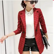 Весенняя новая женская одежда большого размера, корейский стиль, костюм с длинными рукавами, женское клетчатое с длинным рукавом Повседневный костюм, Женское пальто