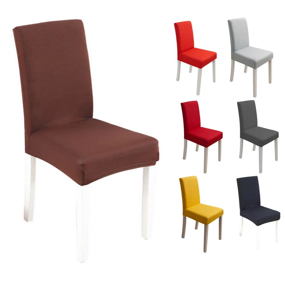 

Solid Colors Chair Cover Stretch Spandex Cover Chair Spandex For Home Wedding Party Elastic Dining Furniture Slipcover