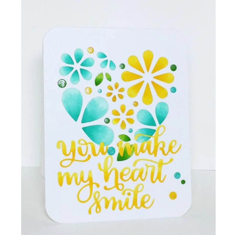 

Sentence "you make my heart smile" Metal Cutting Dies New 2019 Stencils for DIY Scrapbooking DIY Paper Cards Craft Making Decor