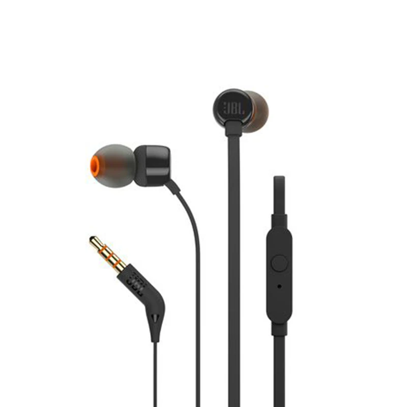 JBL T110 наушники плотно прилегающие к уху, проводной/Беспроводной с микрофоном, спортивные музыкальные чистый басов гарнитура для iPhone смартфона