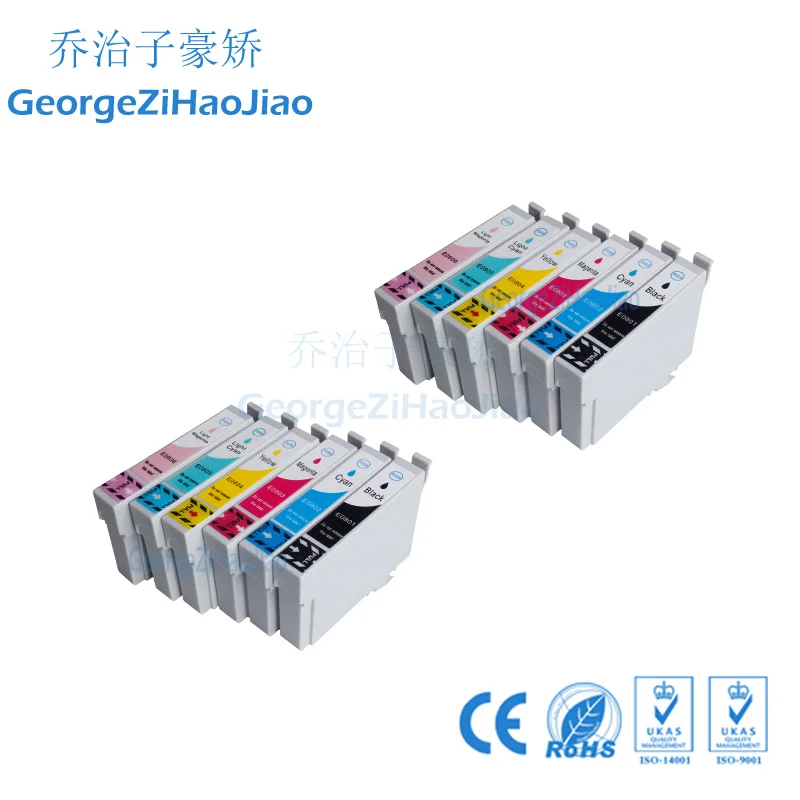 0801XL 2 комплекта совместимый чернильный картридж для EPSON Stylus Photo P50 T59 R265 R285 R360 RX560 RX585