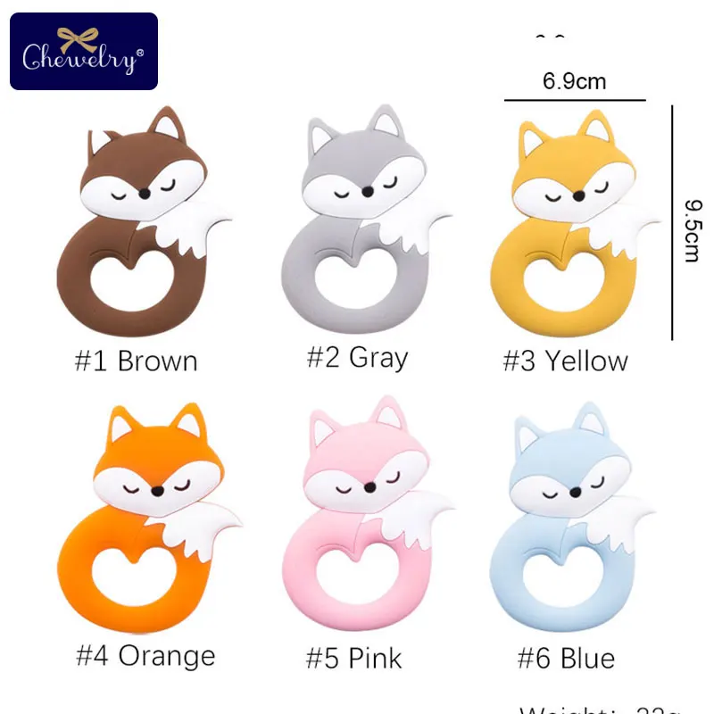 Baby Silicone Teether Rodent Silicone Fox Pendant Baby Teether Rodent BPA Free Beads Chew Biter Children Goods Toy teething toys baby teething toys silicone teething toys silicone teething beads silicone teether 1pcs