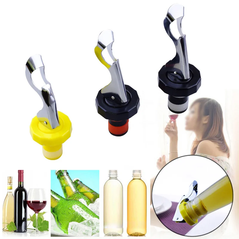 

1pc Press Glass Bottle Stopper Creative Bottle Sealing Plug Wine Bottle Stopper Wine-preserving Device Bar Accessories Home Bar