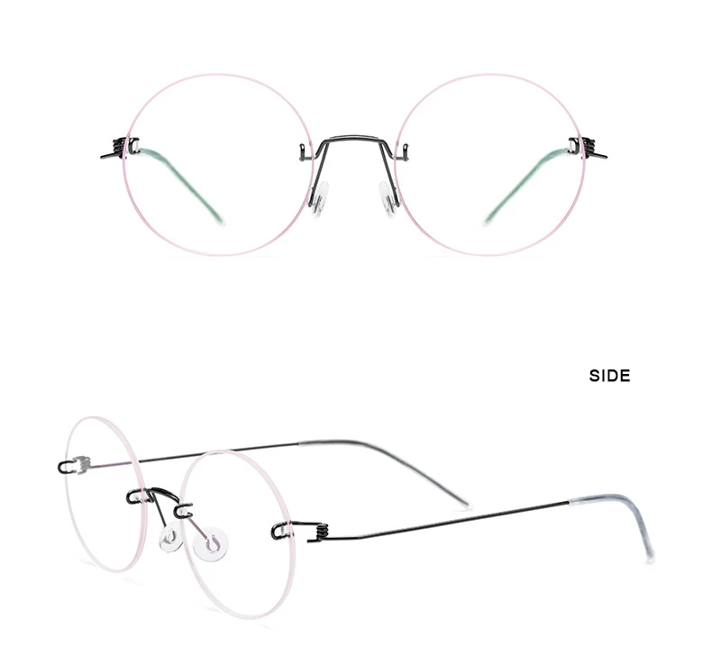 Ретро безрамные очки из титанового сплава, очки для мужчин и женщин, ультралегкие круглые очки для близорукости, оптическая оправа, корейские очки по рецепту