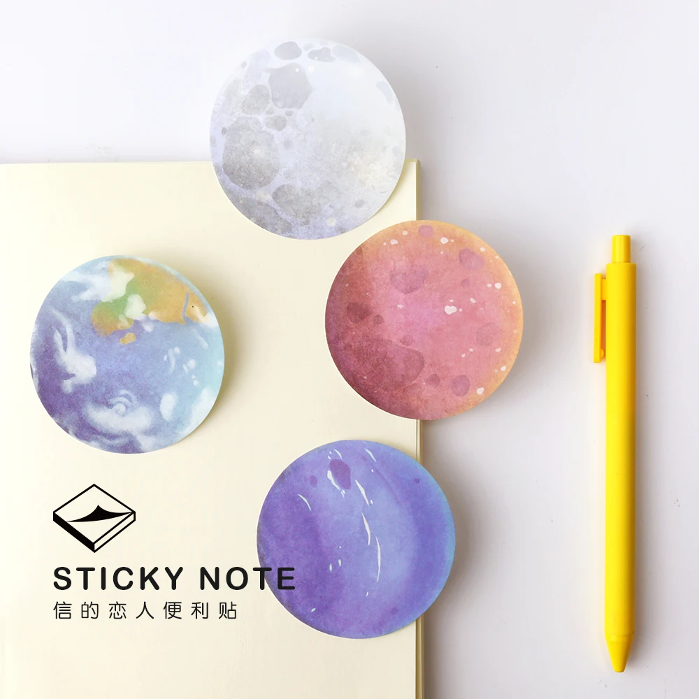 

Cute Beautiful Planet Sticky Note Memo Pad Notepad Notebook Self-Adhesive Sticky Notes Office Decoration Kawaii Gift Stationery