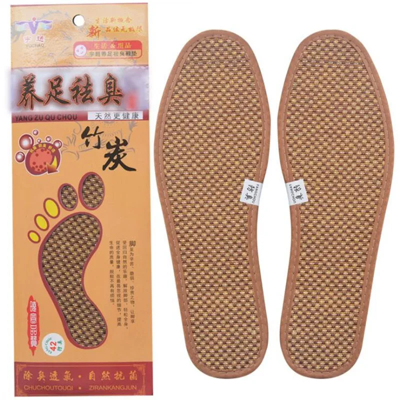 

4pcs=2 pair Bamboo Charcoal Sweat-proof Odor-resistant Breathable Insoles Foot Care Tool