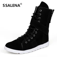 Мотоботы; мужские зимние модные ботинки до середины икры; мужские осенние теплые ботинки на плоской подошве; мужские повседневные ботинки на шнуровке; AA10266