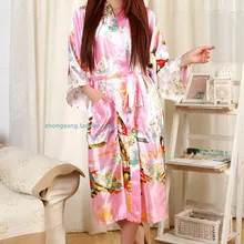 Для женщин халат Китайское кимоно Окрашенные Кафтан одеяние платье с поясом, Пери ночь платье