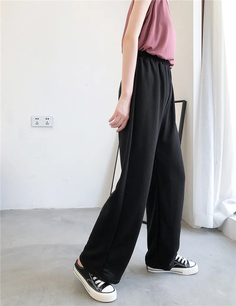 Thin Section 2019 The Trend Of Summer Solid Color To Mop The Floor Directly Cuffless Trousers Easy Student Leisure Time Pants Thin Section 2019 The Trend Of Summer Solid Color To Mop The Floor Directly Cuffless Trousers Easy Student Leisure Time Pants