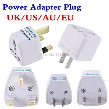 Online Universal Travel Adapter EU US AU To UK AC Travel Power Plug Charger Adapter Converter 250V 10A Socket Converter White
