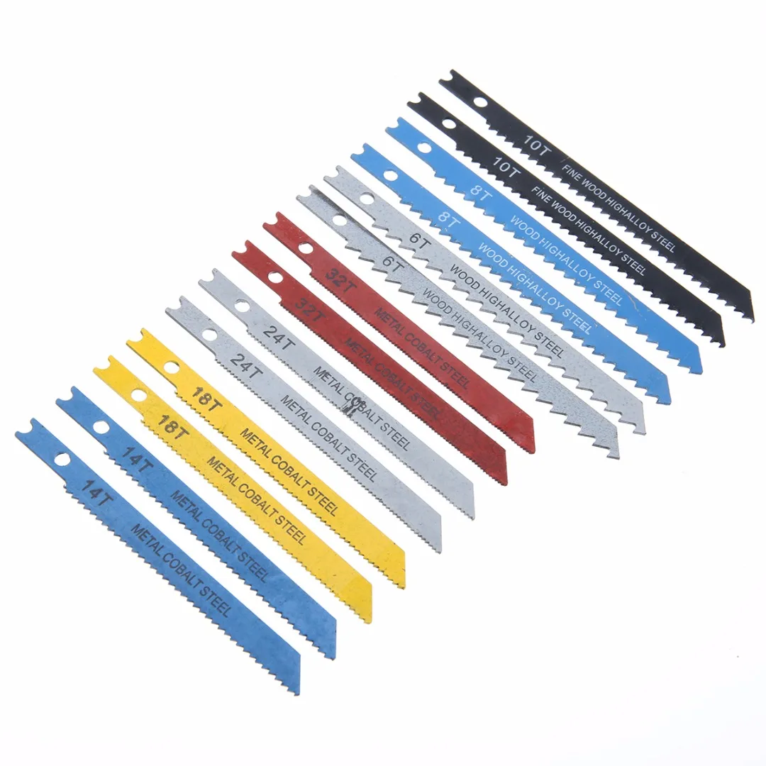 Mayitr 14Pcs/set Durable Assorted U-shank Jigsaw Blades For Plastic Wood Cutter Top Quality Jingsaw Blades Mayitr Hand Toos