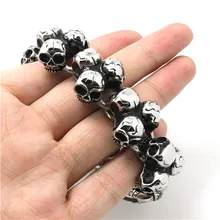 Модный крутой человек Призрак Череп браслет 316 из нержавеющей стали горячая Распродажа Браслет вечерние браслет с черепами в стиле панк