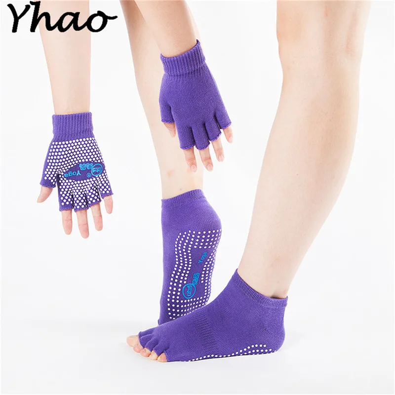 Yhao Yoga Toe Socks&Gloves Professional Non Slip Yoga Women Backless