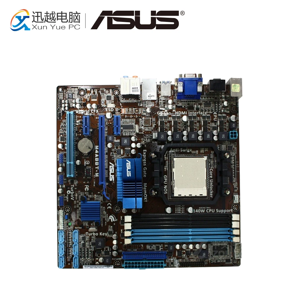 

Asus M4A88T-M Desktop Motherboard 880G Socket AM3 DDR3 SATA II USB2.0 uATX