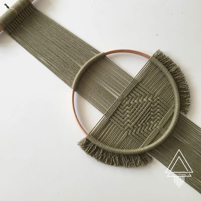 

macrame woven circular tapestry combined wall hanging restaurant creative wall hanging soft decoration