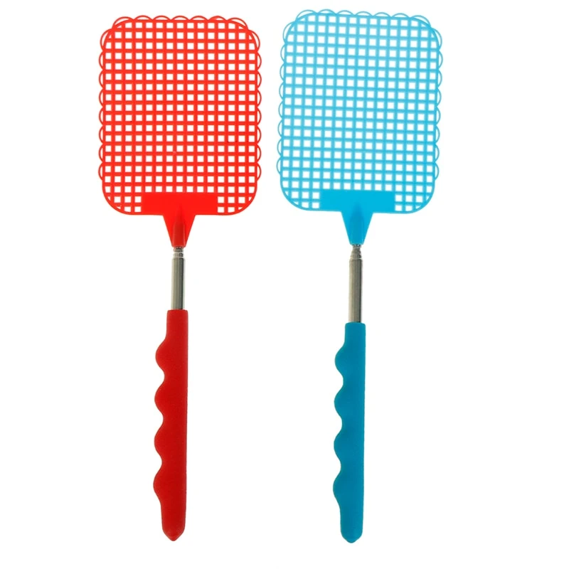 Useful Pest Control Tools Extendable Handle Flies Swatter Plastic Simple Pattern