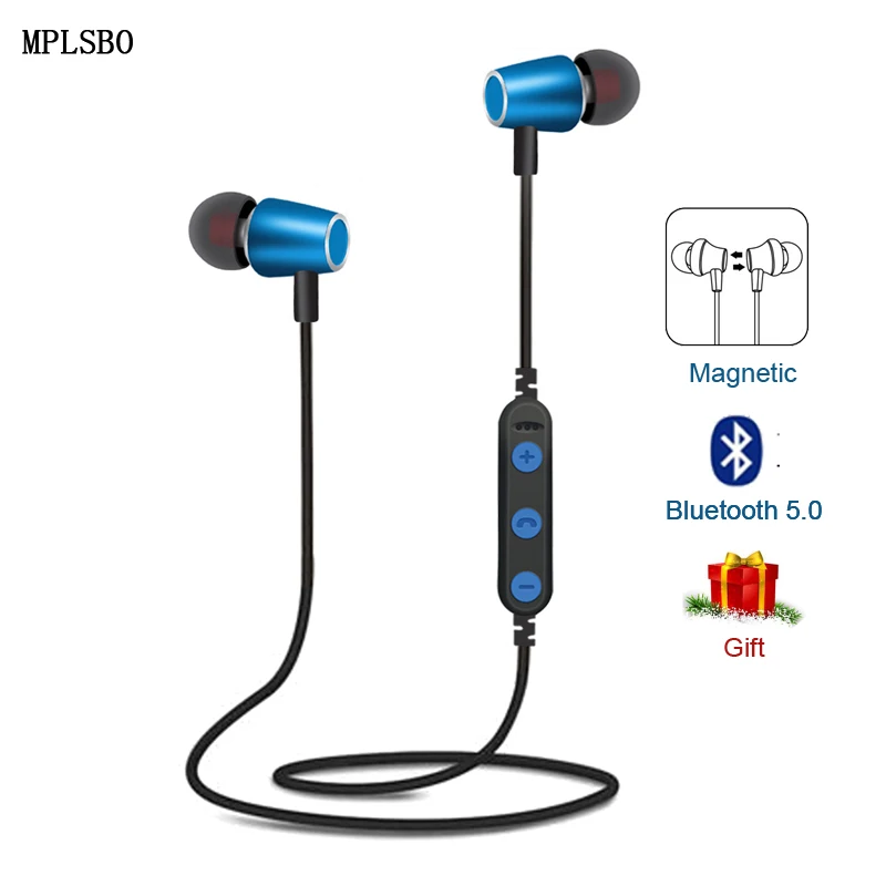 

2019 New Magnetic Bluetooth Earphone V5.0 Stereo Sports Waterproof Earbuds Wireless in-ear Headset with Mic for iPhone Samsung
