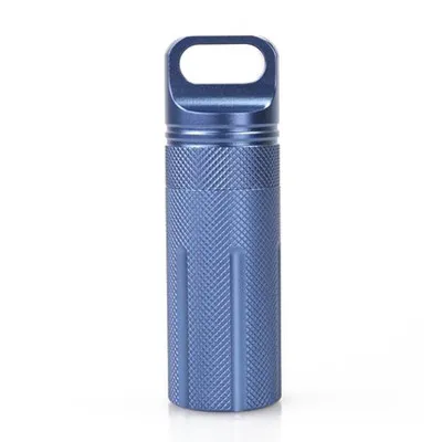 100 шт Открытый Сильный Водонепроницаемый аварийный набор первой помощи безопасность выживания таблетки бутылка алюминиевый бак для кемпинга - Цвет: 100mm blue