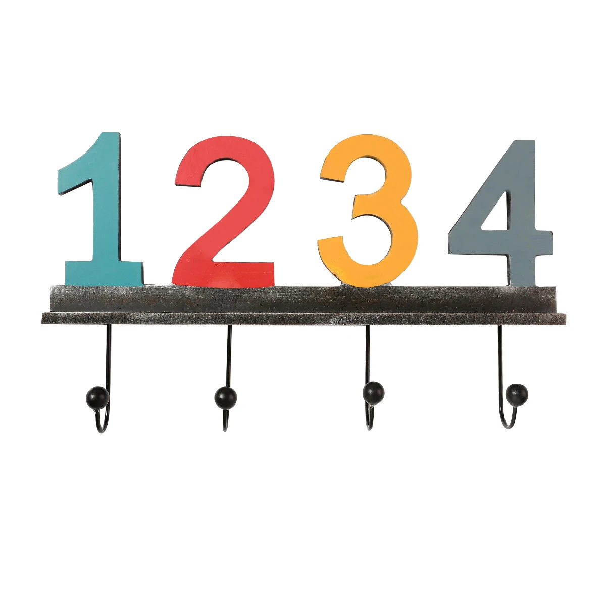 

Hooks Creative Digital Practical Reusable Number 1-4 Decorative Retro Hanger for Wall Clothing Store Dressing Room